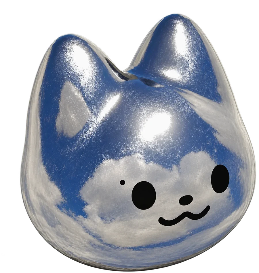 Chromie, a mirror chrome cat head